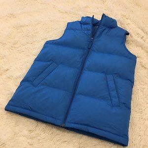 LAND'S END Blue Padded Full Zip Sleeveless Down